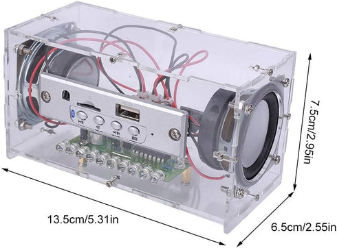 MiOYOOW DIY Bluetooth-Compatible Speaker Kit with LED Flashing Light, DIY Electronics Soldering Project USB Mini Home Stereo Sound Amplifier Solde...