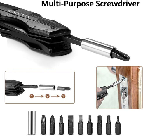 Pocket Knife,Multitool Tactical Knife with Blade,Saw, Plier, Screwdriver, Bottle Opener,Folding Knife Built with Full Stainless Steel,Perfect Tool...