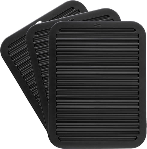 3 PCS Silicone Trivets for Hot Pots and Pans - 9"x12" Heat Resistant Trivet Mat - Hot Pads for Kitchen Quartz Countertops - Multipurpose Non-Slip ...