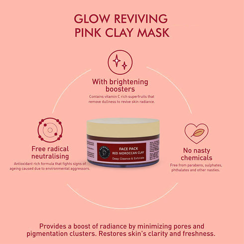 Red Moroccan Clay Face Pack | Skin Firming | Natural Skincare Tightens Skin for Healthier Complexion -250 Grams...