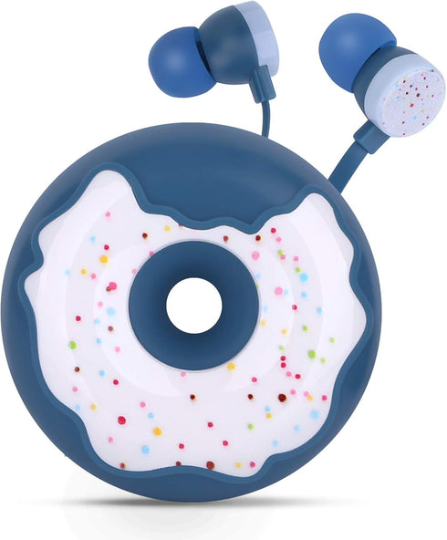 QearFun Donut Earbuds for Kids, Cute Earbud & in-Ear Headphones Wired Gift for School Girls and Boys with Microphone and Lovely Earphones Storage ...