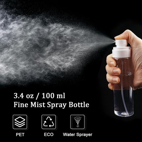 Cosywell Fine Mist Spray Bottles TSA Approved 3.4oz/100ml 3 Pack Leak Proof Travel Size Bottles Refillable Plastic Hair Spray Bottle for Perfume S...