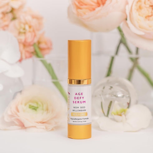 Restore Age Defying Serum - Vegan DMAE Face Firming Serum for Age Spots Removal on Face - Hypoallergenic Anti Aging Neem, White Willow, Algae, Vit...