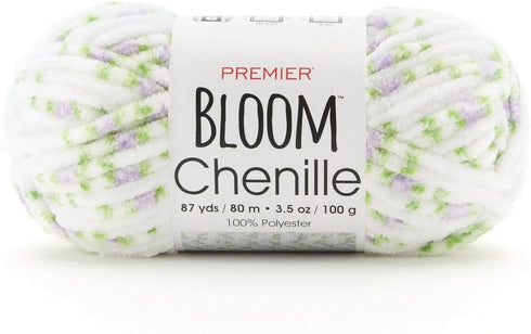 Premier Yarns Premier Bloom Chenille Yarn-Lilac, White......