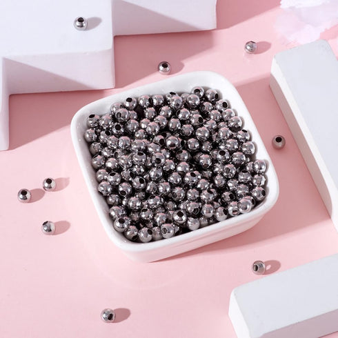 MegaPet 1000pcs 5mm Metal Spacer Beads 304 Stainless Steel Smooth Round Rondelle Loose Beads for DIY Bracelet Necklace Jewelry Making Crafting wit...