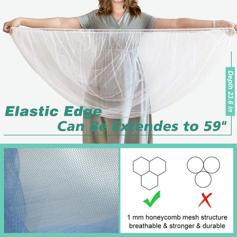 Durable Baby Stroller Mosquito Net (2 Pack) - Perfect Bug Net for Strollers, Bassinets, Cradles, Playards, Pack N Plays and Portable Mini Crib (Bl...