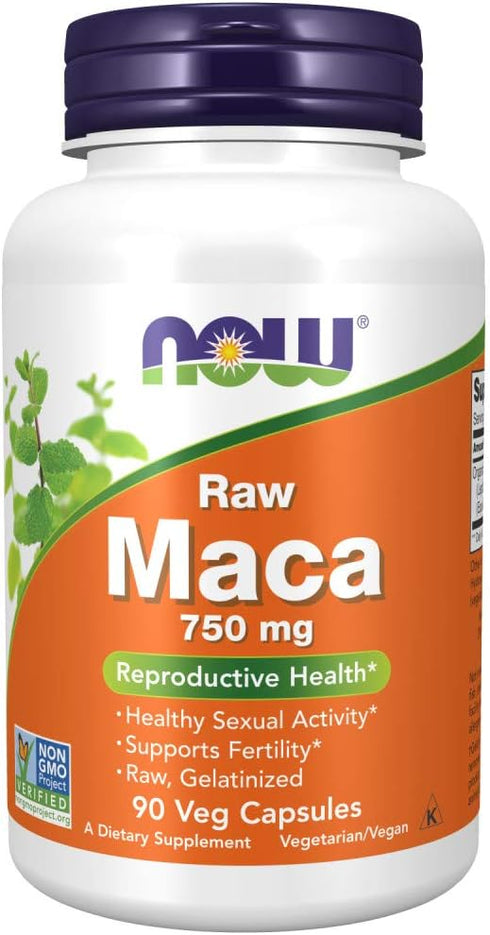 NOW Supplements, Maca (Lepidium meyenii) 750 mg Raw, Reproductive Health*, 90 Veg Capsules...