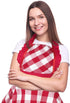 Violet Mist Red Plaid Vintage Apron for Women Girls Ladies Cute Ruffle Frilly Apron Red Christmas Aprons Retro Aprons for Kitchen Cooking Baking 5...