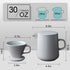 30oz Coffee Maker Press Coffee Maker With Hand Coffee Pot Set Ceramic Coffee Filter Cup Drip Coffee Hand Pot (dark grey)...