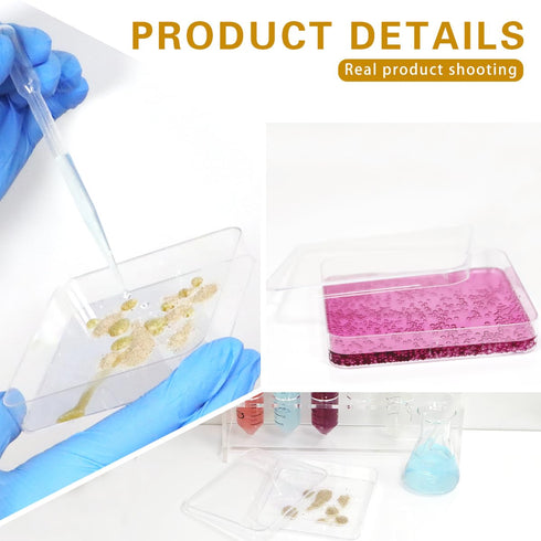 Polystyrene Petri Dish, Sterile, Pack of 10 (Square, PetriDish10x10)...