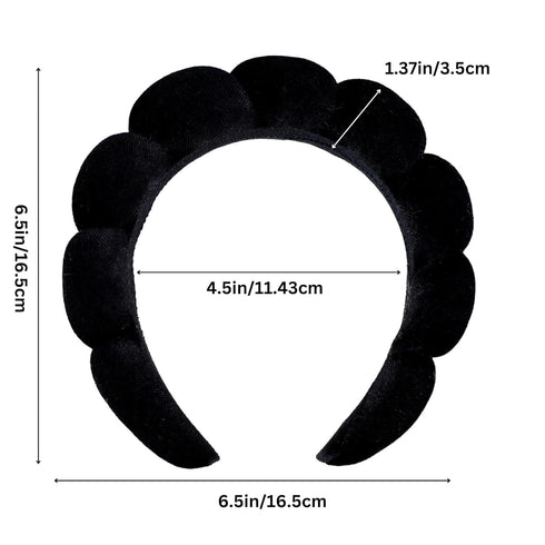Black Spa Headband for Washing Face, Velvet Headband for Skincare, Face Washing, Makeup and Makeup Removal...