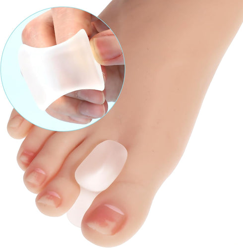 12Pcs Gel Toe Separators Soft Toe Spacers, Pain Relief Foot Toe Separator Corrector Toe Spacers for Men Women Overlapping Toes White (8L+4S) (Whit...