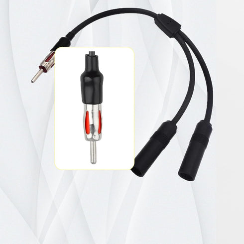 1 PC Car Antenna Cable, Radio 1 Male to 2 Female Y Adapter, FM AM Stereo Antenna Extension Cable Converter, Universal for Most Car Audio Head Unit...