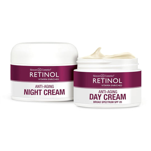 Retinol Anti-Aging, Vitamin Enriched Night Cream & Day Cream - Your 24 HOUR skincare duo that works day and night to give you younger-looking skin...