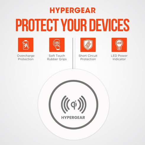 HyperGear ChargePad - 5W Universal Wireless Charging Pad & Fast Wireless Charger w/LED Power Indicator, Compatible with iPhone, Android, AirPods, ...