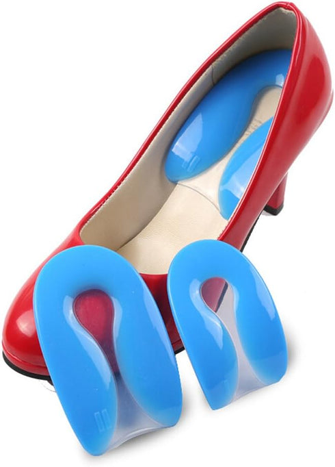 Elandy Silicon Gel U-Shaped Spur Cup Heel-Plantar Fasciitis Cushion Remission Correction U-Shaped Heel Pad L...