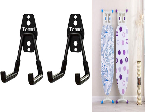 2Pcs Ironing Board Hook - Wall Mount Holder for Laundry & Utility Rooms...