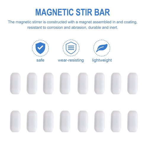 Magnetic Stir Bar Set, Stir Plate PTFE Stirrer Mixer Stir Bar, Stir Rod Magnetic, Laboratory Bar, Stir Plate Magnet Stick (25 Pieces,7mm/ 0.2 Inch...