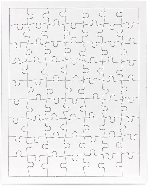 Hygloss Products - Blank Rectangle Puzzle for Decorating, Kids Jigsaw Activity, Party Favors and More - White, Sturdy - 8.5 x 11 Inches - Surround...
