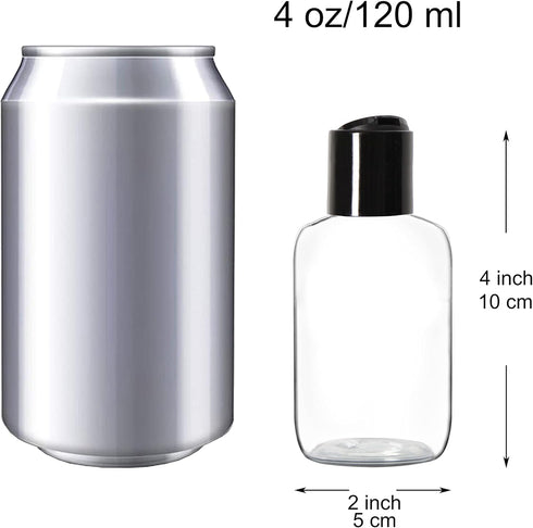 Youngever 12 Pack 4 Ounce Empty Squeeze Containers with Disc Cap, Plastic Bottles with Disc Top Flip Cap, Refillable Cosmetic Bottles, Squeeze Con...