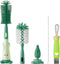 5-in-1 Baby Bottle Brush Set, Bottle Brush for Baby, Baby Bottle Scrubber, Including Silicone & Nylon Bottle Brush, Bottle Cap Brush, Straw Brush,...