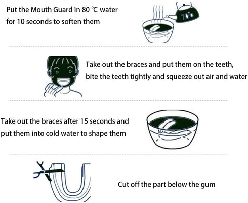 Mouth Guard for Clenching Teeth at Night,4 PCS Custom Moldable Dental Night Guard,Professional Mouth Guard for Grinding Teeth Stops Bruxism(One Si...