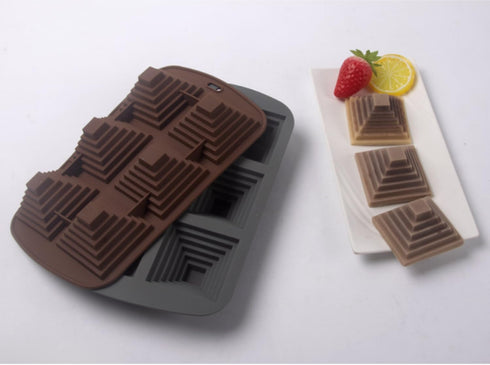 Silicone Chocolate Mold, Pyramid Shape Fondant Candy mould, Pudding Pan, Ice Trays, Bakeware Pastry Tools for Chocolate Cake Fruit Pie Jelly and D...