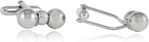 Classic Silver Tone Barbell Cufflinks...