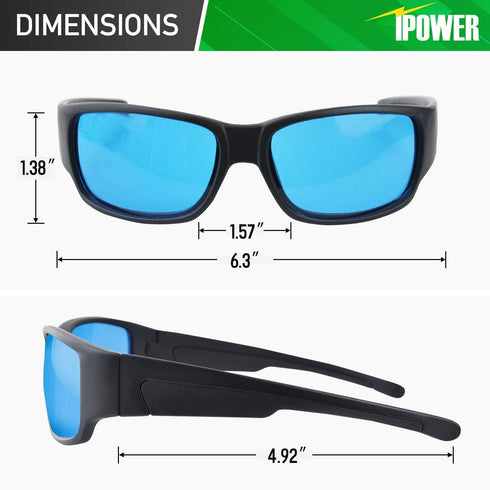 iPower GLGLSSBLUEV1 Grow Room Glasses Indoor Hydroponics Goggles HPS MH Light Reflection, 1-Pack MH&HPS, Blue...