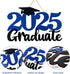 2025 Graduation Party Decorations Wooden Sign Blue Class of 2025 Photo Booth Props 2025 Graduation Picture Props for 2025 Graduation Party Supplie...
