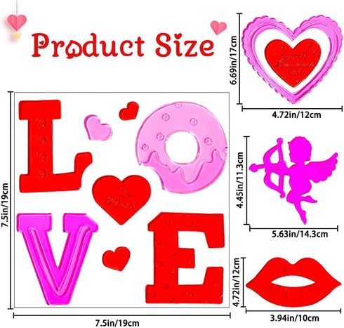 XIMISHOP 6pcs Valentine's Day Gel Window Clings,Valentine's Day Window Clings Sticker for Valentine's Day Window Decors...