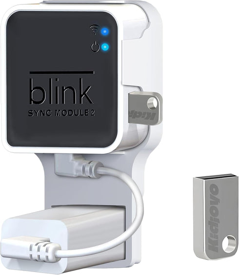 256GB USB Flash Drive & Wall Mount for Blink Sync Module 2 with Short Cable – Declutter, Save Space, and Effortlessly Enhance Security...