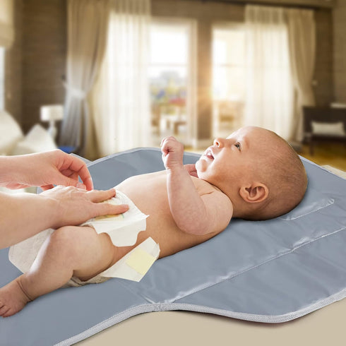 Portable Changing Pad for Baby, Compact Waterproof Diaper Mat with Built-in Cushion, Pink...
