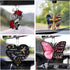 Butterfly Sunflower Letters Cross Car Pendant Car Hanging ornaments Car Mirror Hanging Accessories Christian Cross Rearview Mirror Accessories Car...