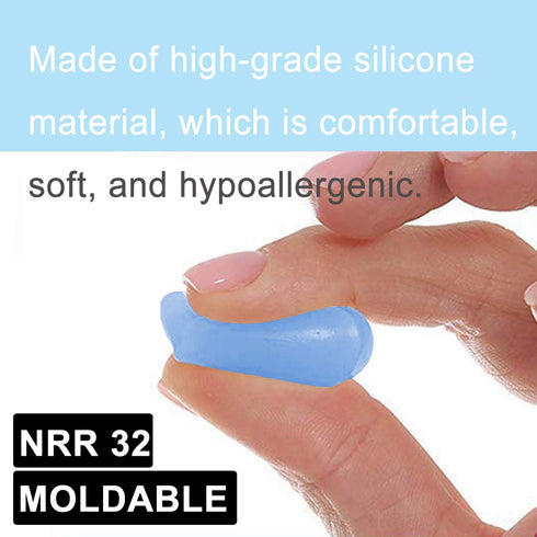 Ear Plugs for Sleeping, Reusable Silicone Moldable Noise Cancelling Sound Blocking Reduction Earplugs for Swimming, Snoring, Concerts, Shooting, A...