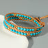 KELITCH Turquoise Beaded Bracelets 2 Wrap Leather Bracelets Fashion Jewelry...