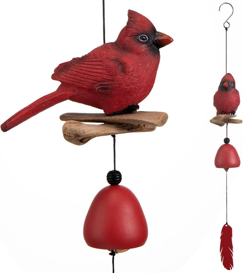 Cardinal Bird Wind Chime, Cardinal Gifts for Glory Mother’s Love Gift, Bird Bell Chimes for Garden Backyard Church Hanging Decor, Red...