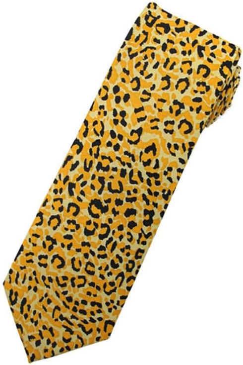 Jacob Alexander Men's Cheetah Animal Print Slim Width Neck Tie...