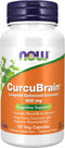 NOW Supplements, CurcuBrain™ 400 mg with Longvida® Optimized Curcumin, 50 Veg Capsules...