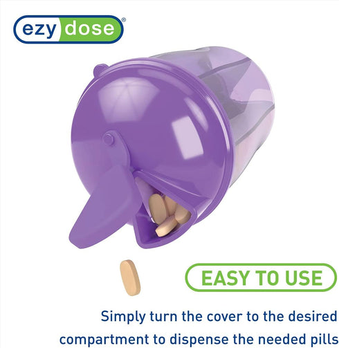 EZY DOSE Vitamin Organizer, 6 Large Compartments, 30-Day Vitamin and Medicine Storage, Keep Vitamins & Meds in Check, Easy to Use, Color May Vary,...