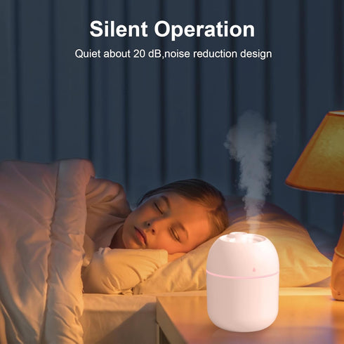 Portable Small Humidifier, USB Personal Desktop Humidifier for Car, Office Room, Bedroom, Auto Shut-Off, 2 Mist Modes, Super Quiet(220ml, Pink)...