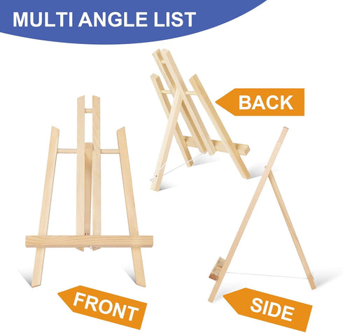 ESRICH 2 Pack 11.8" Wood Easels,Small Tabletop Display Stand,Easel Stand for Painting,Painting Party,Kids Student Tabletop Easels for Painting, Po...