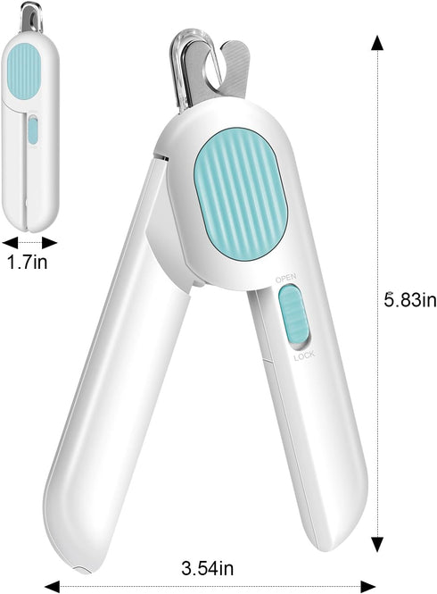 Odoland Cat Nail Clipper with LED Light and Nail File, Dog Claw Trimmer with Bright Light to Avoid Excessive Cutting - Pet Grooming Tool for Tiny ...