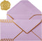 30 Pack Thick 5x7 Envelopes with Gold Border, A7 Thick Paper Greeting Cards Envelopes with Stickers for Invitation (Light Purple, 7.24x5.24 inches...