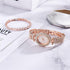 CdyBox Women Luxury Crystal Bracelet Watch Oval Dial Analog Quartz Wristwatch Girls Bangle Jewelry Watches Set (Rose gold)...