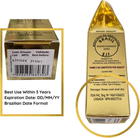 Brazil Brazillian Green Bee Propolis Liquid Extract Sunyata No Alcohol 30ML(1 Pack)...