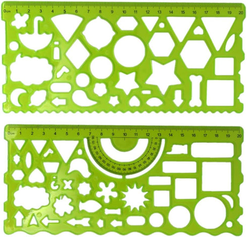 BronaGrand Plastic Templates Drawing Geometric Rulers Triangle Circle Drawing Ruler(Random Color)...