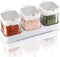 Mlici 8.6 oz Condiments Container Seasoning Jars, Kitchen Spicy Jars with Lids and Spoons, Tea Coffee Sugar Canisters Glass Spice Box, Set of 3, W...
