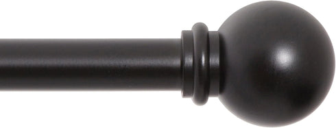 Kenney Chelsea Ball End Window Curtain Rod - Adjustable 28 to 48 Inches, Extendable Set, Black...