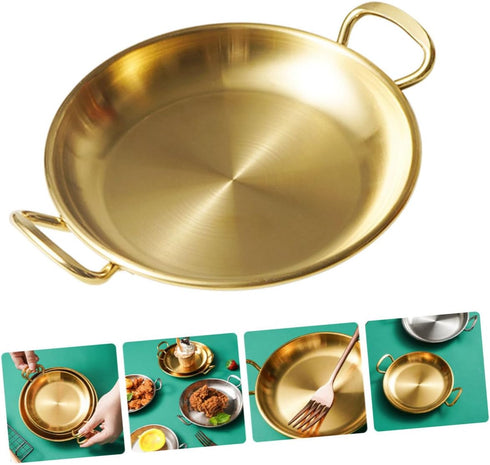 Amphora Snack Plate Housewarming for Housewarming Stainless Steel Food Plate Fried Chicken Serving Tray Flat Bottom Wok Camping Griddle Paella Ski...